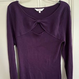 Purple ribbed lightweight sweater
